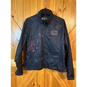 Victory Motorcycle Pure Womens Jacket Black Embroidered Size X Large READ (8929)